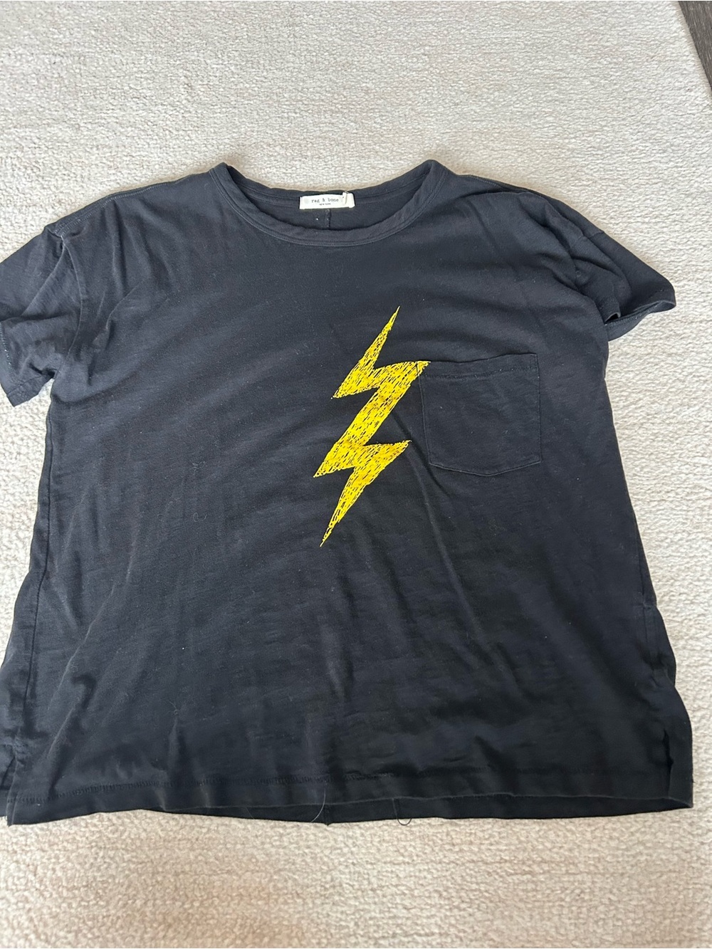 rag & bone Black Short-Sleeve Vintage Lightning Tee - Picture 4 of 7